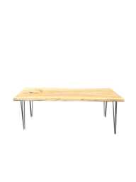 Rustic Solid Wood Dining Table - Handcrafted Office & Conference Farmhouse Modern - thumbnail 1