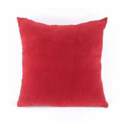 "Red Velvet Pillow Cover, Cotton & Linen, Reversible, Standard Size 16""x 16"