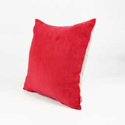 "Red Velvet Pillow Cover, Cotton & Linen, Reversible, Standard Size 16""x 16" - thumbnail 2
