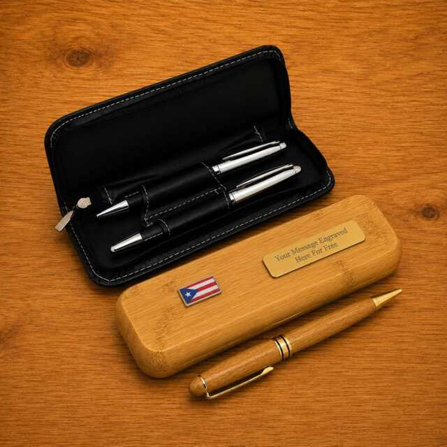 Usa State Flags Luxury Wooden Or Leatherette Pen Case With Matching Free Engraving American States Gift - image 1