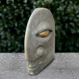 Large Face Statue Modern Head Sculpture Concrete Figurine Cement Ornament Outdoor Abstract Decor Handmade Face Lover Gift - thumbnail 2