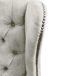 Chesterfield High Back Wing Chair - Presented in Luxury Almond Velvet The Kensington - thumbnail 2