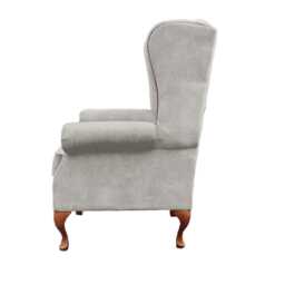 Chesterfield High Back Wing Chair - Presented in Luxury Almond Velvet The Kensington - thumbnail 3