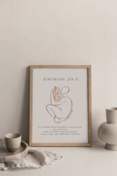Jeremiah 2911 - Minimal Art Printed & Shipped Modern Scripture Decor Bible Verse Prints Christian Home Print - thumbnail 1