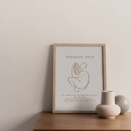 Jeremiah 2911 - Minimal Art Printed & Shipped Modern Scripture Decor Bible Verse Prints Christian Home Print - thumbnail 2