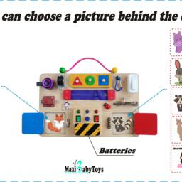 Travel Busy Board For A Toddler With Shape Sorter - Toy Baby Sensory Toddler Fidget Activity - thumbnail 2