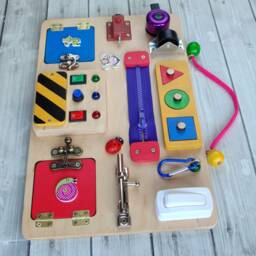 Travel Busy Board For A Toddler With Shape Sorter - Toy Baby Sensory Toddler Fidget Activity - thumbnail 4