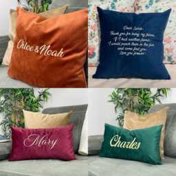 Custom Embroidery Pillow, Personalized Bedding, Bedroom Decor, Accent Cozy Throw Decorative Gift - thumbnail 3