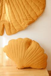 "Elegant Ginkgo Line Leaf Pillow ""Mango" - thumbnail 1