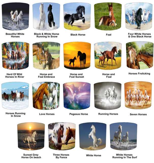 Love Horses Equestrian Drum Lampshades For Ceiling Pendant Light Shades Or Table Lamp - image 1