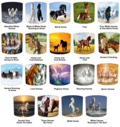 Love Horses Equestrian Drum Lampshades For Ceiling Pendant Light Shades Or Table Lamp