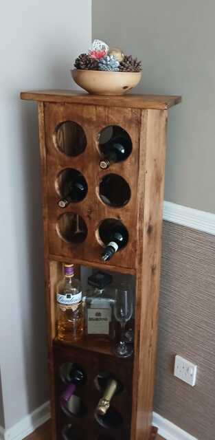 Double Wooden Wine Rack/Display Stand - Round - image 1