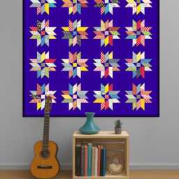 Crystal Dreams Quilt Pattern PDF - Star Modern Patchwork 68x68 Throw Design - thumbnail 4