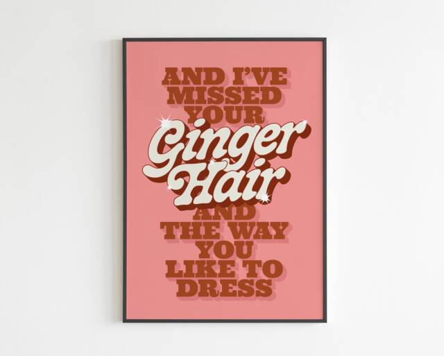 Ginger Hair - Valerie Lyrics Music A3 A4 A5 Wall Art Poster Print Gig - image 1