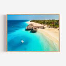 Tropical Beach Photography Print, Turquoise Ocean Wall Art Poster, Seaside Home Decor - thumbnail 2