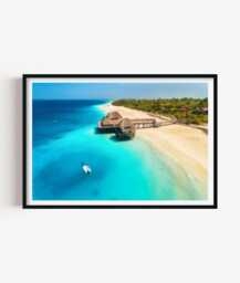Tropical Beach Photography Print, Turquoise Ocean Wall Art Poster, Seaside Home Decor