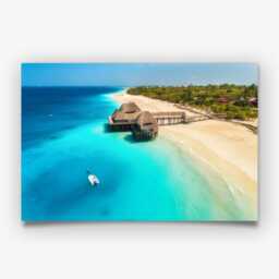 Tropical Beach Photography Print, Turquoise Ocean Wall Art Poster, Seaside Home Decor - thumbnail 3