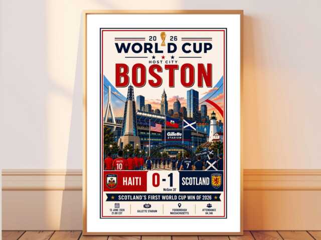 Haiti Scotland World Cup Result - Football Print Scottish Gift Bespoke A5 A4 A3 Framed Or Unframed - image 1