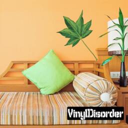 Floral Leaf Wall Decal - Fabric Vinyl Removable & Reusable Floralleafuscolor003Et