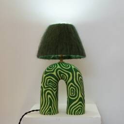 Handmade Green Swirl Table Lamp Funky Designer Lighting - thumbnail 4