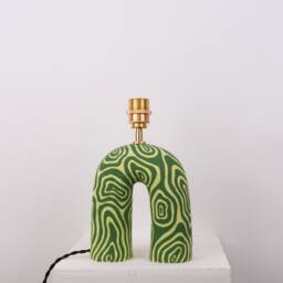 Handmade Green Swirl Table Lamp Funky Designer Lighting - thumbnail 3