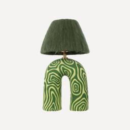 Handmade Green Swirl Table Lamp Funky Designer Lighting - thumbnail 1