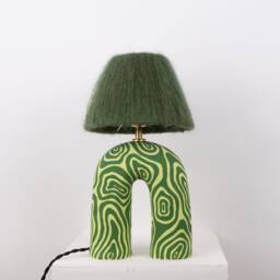 Handmade Green Swirl Table Lamp Funky Designer Lighting - thumbnail 2