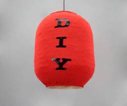 Custom Bamboo Pendant Lantern Diy Logo Lamp, Red Or Yellow - thumbnail 1