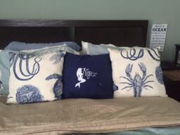 Pillow, Beachy, Decorative, Decorative Coastal Pillows, Throw Pillow, Beachy, Coastal, Decorative Pillows, Turtles, Crabs, Gifts, Mermaid - thumbnail 1