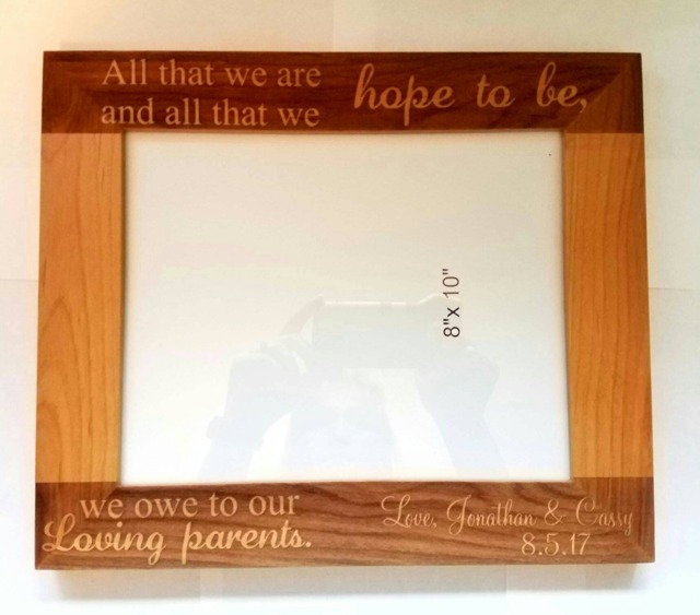 Gift For Parents On Wedding Day, Thank You Gift, From Bride & Groom, Personalized Picture Frame - image 1