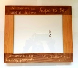 Gift For Parents On Wedding Day, Thank You Gift, From Bride & Groom, Personalized Picture Frame - thumbnail 1