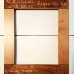 Gift For Parents On Wedding Day, Thank You Gift, From Bride & Groom, Personalized Picture Frame - thumbnail 2