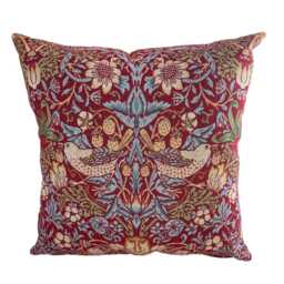Cushion Cover 29 Sizes Strawberry Thief William Morris Tapestry Cotton Handmade Floral Flower Victorian Arts Crafts Scatter Throw Pillow - thumbnail 3