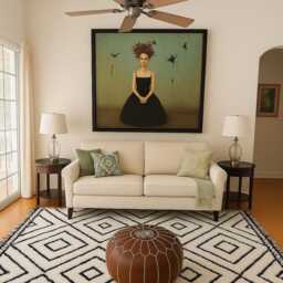 Handmade Berber Rug Moroccan Black & White Geometric Wool Carpet - thumbnail 2