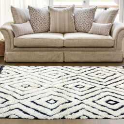 Handmade Berber Rug Moroccan Black & White Geometric Wool Carpet - thumbnail 4