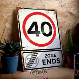 Milestone Birthday Metal Sign Portrait - Worn Or Clean Look Available Age Road Personalised - thumbnail 1