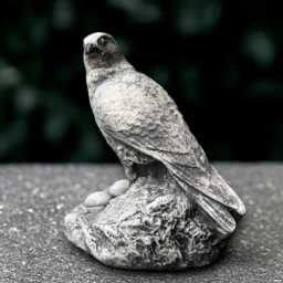 Stone Bird Statue Concrete With Eggs Figurine Cement Sculpture Wildlife Decoration Handmade Ornament Lover Gift - thumbnail 1