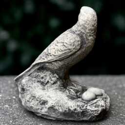 Stone Bird Statue Concrete With Eggs Figurine Cement Sculpture Wildlife Decoration Handmade Ornament Lover Gift - thumbnail 4