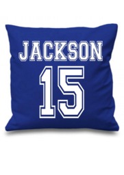 Personalised Your Name & Number Football Style Design Cushion Cover Boys Girls - thumbnail 1