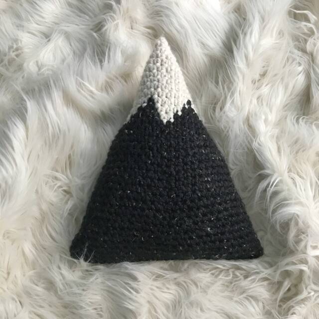 Crochet Mountain Plush Pillow Rustic Camp Cabin Decor - image 1
