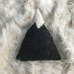 Crochet Mountain Plush Pillow Rustic Camp Cabin Decor - thumbnail 1