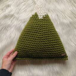 Crochet Mountain Plush Pillow Rustic Camp Cabin Decor - thumbnail 2
