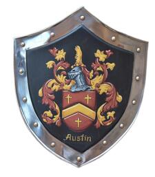 Family Crest Painting, Coat Of Arms Shield - Hand Painted Medieval Knight Shield Wall Decor - thumbnail 1
