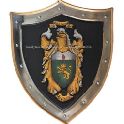 Family Crest Painting, Coat Of Arms Shield - Hand Painted Medieval Knight Shield Wall Decor - thumbnail 2