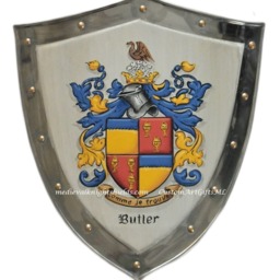 Family Crest Painting, Coat Of Arms Shield - Hand Painted Medieval Knight Shield Wall Decor - thumbnail 3