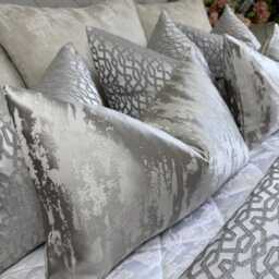 "Silver Cushion Cover, Modern Luxury Bedroom Rectangle Bolster , Decorative Lumbar Pillow Cover 12"" X 20" - thumbnail 4