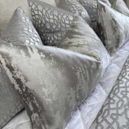 "Silver Cushion Cover, Modern Luxury Bedroom Rectangle Bolster , Decorative Lumbar Pillow Cover 12"" X 20" - thumbnail 3