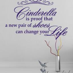 Cinderella Shoe Quote Wall Decal Nursery Bedroom Decor - thumbnail 3