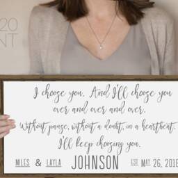 I Choose You. & I'll You Over & Over. Without Pause, Without A Doubt, in Heartbeat Keep Choosing Personalized - thumbnail 2