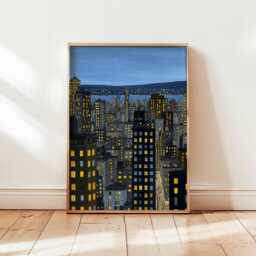 Nyc Poster, New York City Wall Art, Manhattan Skyline Print, Urban Decor Travel Posters & Prints For Home - thumbnail 1